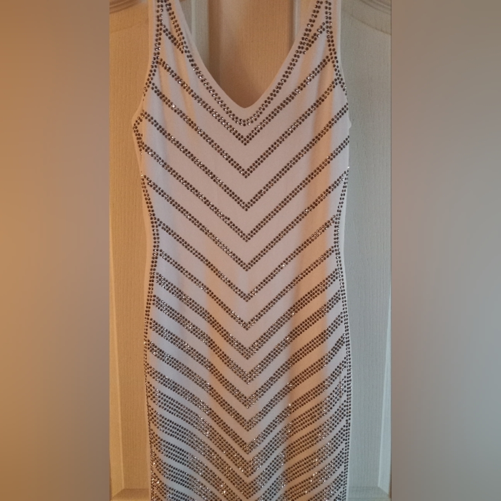 White Rhinestone Dress